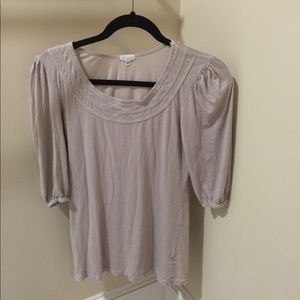 ANTHROPOLOGIE Dove Gray 3/4 Sleeve Top XS